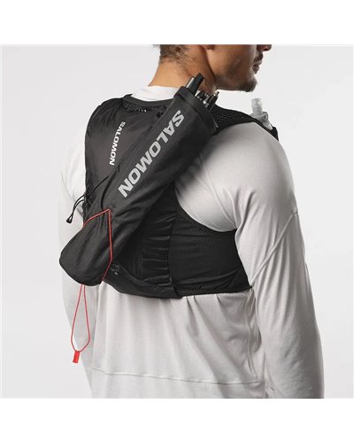 Salomon Active Skin 4 Set Hydration Running Pack/Vest, Black/Metal (2 500 ml Soft Flask Included)