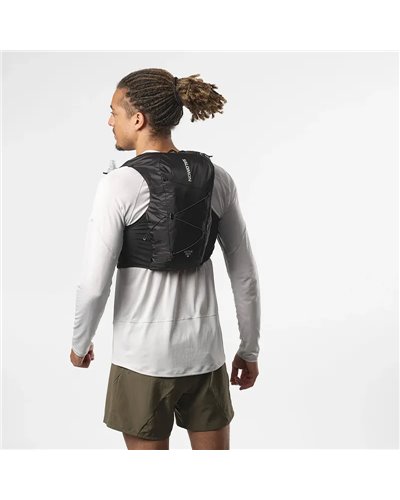 Salomon Active Skin 8 Set Hydration Running Pack/Vest, Black/Metal (2 500 ml Soft Flask Included)