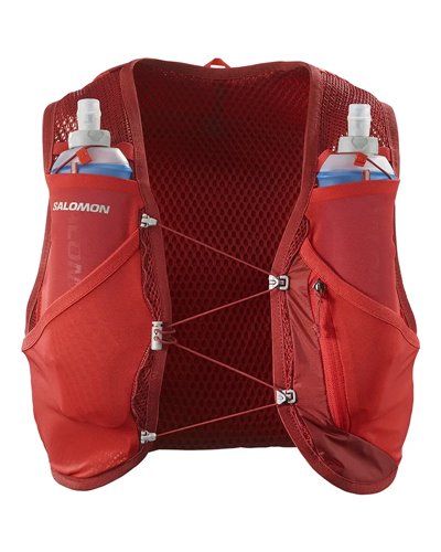 Salomon Active Skin 8 Set Hydration Running Pack/Vest, Red Dahlia/High Risk Red (2 500 ml Soft Flask Included)