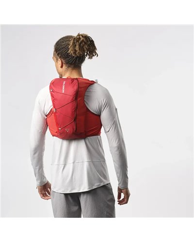 Salomon Active Skin 8 Set Hydration Running Pack/Vest, Red Dahlia/High Risk Red (2 500 ml Soft Flask Included)