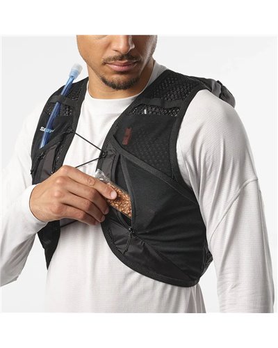 Salomon Active Skin 12 Reservoir Zaino Gilet Idrico Trail Running, Black (Sacca Idrica da 1.5 Litri Inclusa)