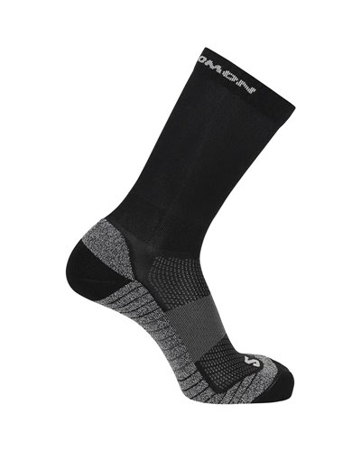 Salomon Aero Crew Unisex Running Socks, Black/Ebony/Pearl Blue