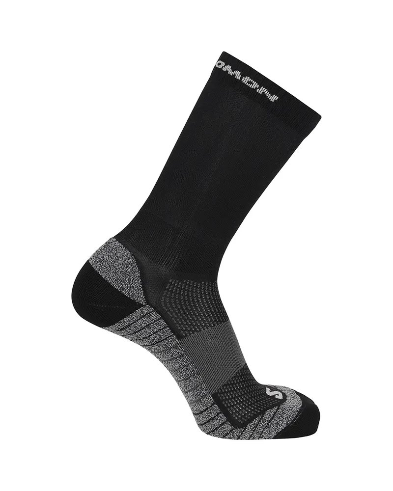 Salomon Aero Crew Calze Running Unisex, Black/Ebony/Pearl Blue