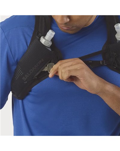 Salomon Pulse 2 Set Hydration Running Pack/Vest, Black (2 250 ml Soft Flask Included)