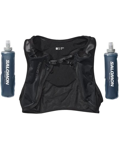 Salomon Pulse 2 Set Hydration Running Pack/Vest, Black (2 250 ml Soft Flask Included)