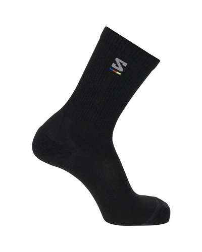 Salomon Sunday Smart Crew Merino Unisex Socks, Black/Gray Flannel