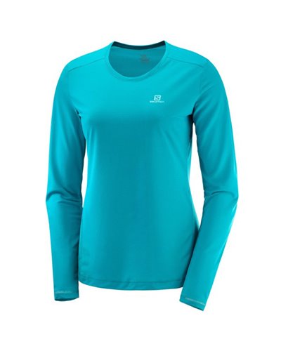 Salomon Agile LS Tee W Maglia Maniche Lunghe Donna Taglia S, Tile Blue
