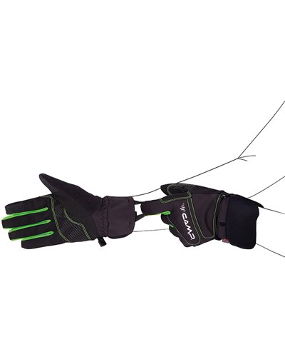 Camp G Comp Warm Winter Gloves Touchscreen Compatible, Black/Green