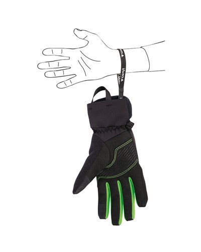 Camp G Comp Warm Guanti Invernali Touchscreen Compatibili, Nero/Verde