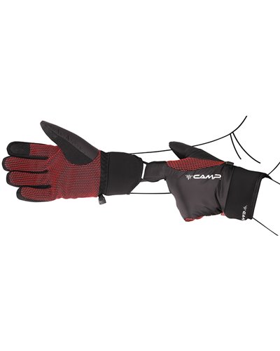 Camp G Core Winter Gloves Touchscreen Compatible, Black/Red