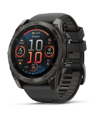 Garmin Fenix 8 Sapphire AMOLED Cassa 51mm Orologio GPS Cardio Integrato, Titanium Carbon Grey DLC/Black/Pebble Grey
