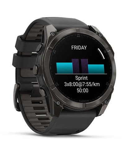 Garmin Fenix 8 Sapphire AMOLED Case 51mm GPS Watch Wrist-Based HR, Titanium Carbon Grey DLC/Black/Pebble Grey