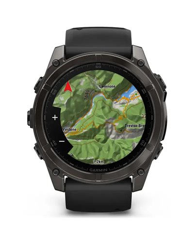 Garmin Fenix 8 Sapphire AMOLED Case 51mm GPS Watch Wrist-Based HR, Titanium Carbon Grey DLC/Black/Pebble Grey