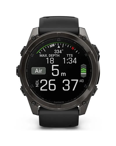 Garmin Fenix 8 Sapphire AMOLED Case 51mm GPS Watch Wrist-Based HR, Titanium Carbon Grey DLC/Black/Pebble Grey