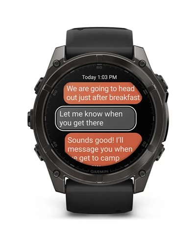 Garmin Fenix 8 Sapphire AMOLED Case 51mm GPS Watch Wrist-Based HR, Titanium Carbon Grey DLC/Black/Pebble Grey