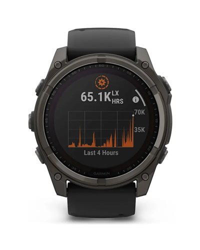 Garmin Fenix 8 Sapphire Solar Cassa 51mm Orologio GPS Cardio Integrato, Titanium Carbon Grey DLC/Black