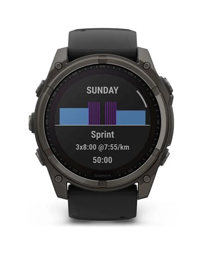 Garmin Fenix 8 Sapphire Solar Cassa 51mm Orologio GPS Cardio Integrato, Titanium Carbon Grey DLC/Black