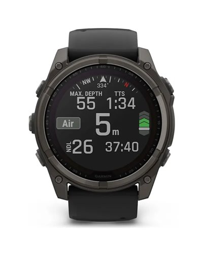Garmin Fenix 8 Sapphire Solar Cassa 51mm Orologio GPS Cardio Integrato, Titanium Carbon Grey DLC/Black