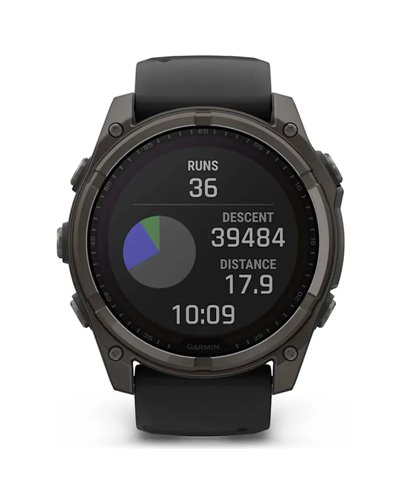Garmin Fenix 8 Sapphire Solar Cassa 51mm Orologio GPS Cardio Integrato, Titanium Carbon Grey DLC/Black