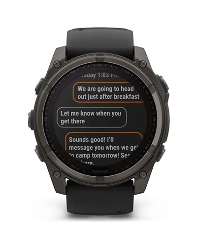 Garmin Fenix 8 Sapphire Solar Case 51mm GPS Watch Wrist-Based HR, Titanium Carbon Grey DLC/Black