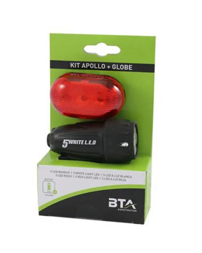 BTA Apollo/Globe Front and Rear Bicycle Light Kit, White/Red