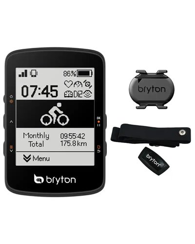 Bryton Rider 460D GPS Cycling Computer + HRM + Cadence Sensor, Black