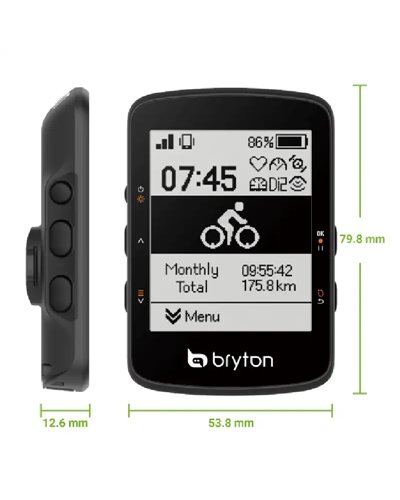 Bryton Rider 460D GPS Cycling Computer + HRM + Cadence Sensor, Black