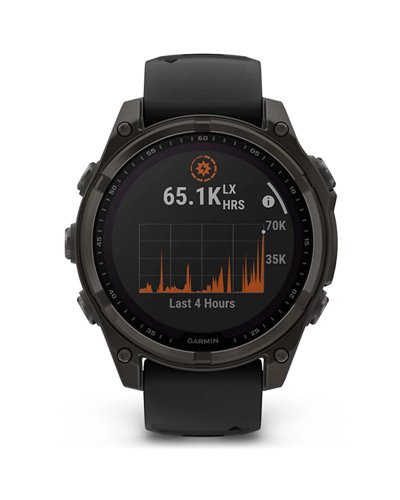 Garmin Fenix 8 Sapphire Solar Case 47mm GPS Watch Wrist-Based HR, Titanium Carbon Grey DLC/Black