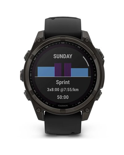 Garmin Fenix 8 Sapphire Solar Cassa 47mm Orologio GPS Cardio Integrato, Titanium Carbon Grey DLC/Black
