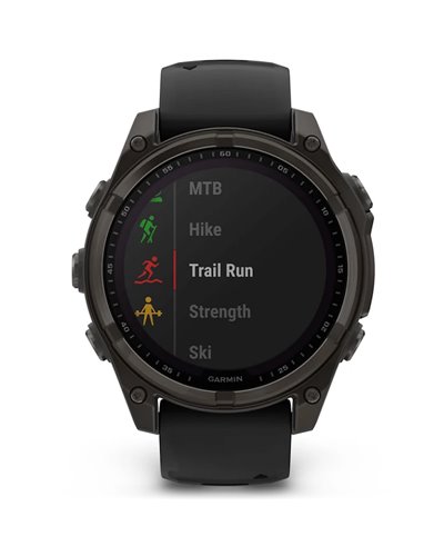 Garmin Fenix 8 Sapphire Solar Case 47mm GPS Watch Wrist-Based HR, Titanium Carbon Grey DLC/Black