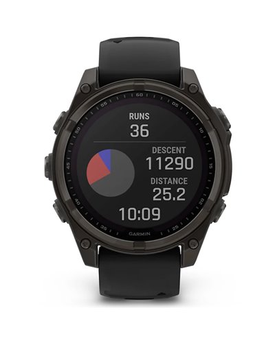 Garmin Fenix 8 Sapphire Solar Cassa 47mm Orologio GPS Cardio Integrato, Titanium Carbon Grey DLC/Black