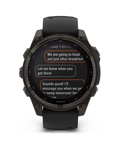 Garmin Fenix 8 Sapphire Solar Cassa 47mm Orologio GPS Cardio Integrato, Titanium Carbon Grey DLC/Black