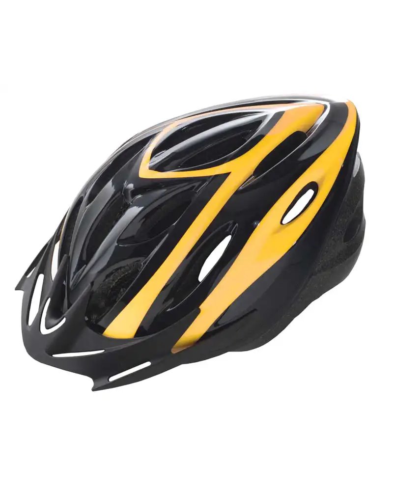 BTA Casco Rider, Calotta Out-Mould, Taglia L Nero con Grafica Gialla