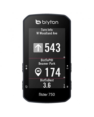 Bryton Rider 750T Touchscreen GPS Cycling Computer + HRM and Speed/Cadence ANT+ Dual Sensors, Black