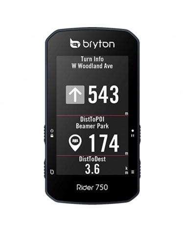 Bryton Rider 750T GPS Ciclocomputer Touchscreen + Fascia Cardio e Sensori Dual Cadenza/Velocità ANT+, Nero