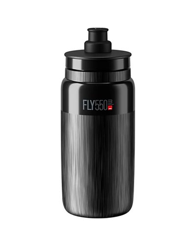 Elite Fly Tex Water Bottle 550ml, Black/Grey Logo