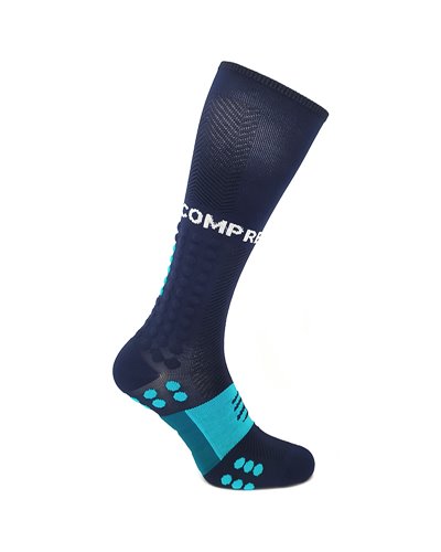 Compressport Full Socks Run Calze a Compressione, Blu