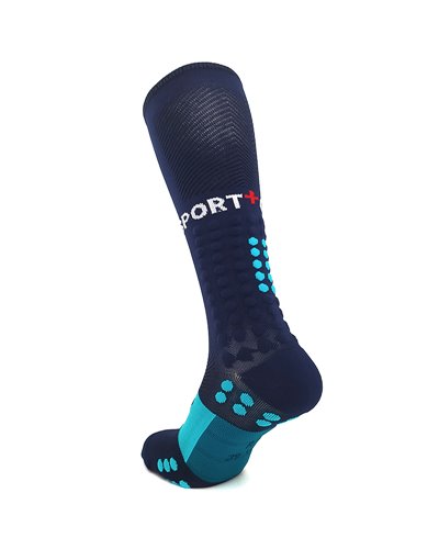 Compressport Full Socks Run Calze a Compressione, Blu