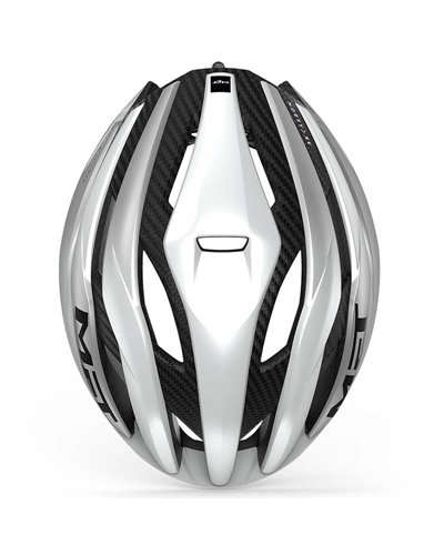 Met Trenta 3K Carbon MIPS Road Cycling Helmet, Matt Metallic Silver White