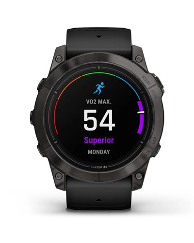 Garmin Epix Pro (Gen 2) Sapphire Edition Case 51mm GPS Watch Wrist-Based HR, Carbon Gray DLC Titanium/Black