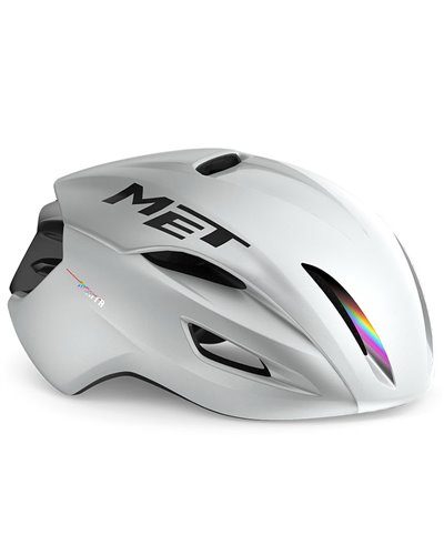 Met Manta MIPS Casco Strada, Bianco Olografico Lucido