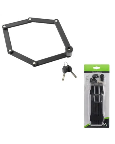BTA Lucchetto Pieghevole 840mm con Custodiametro, Nero
