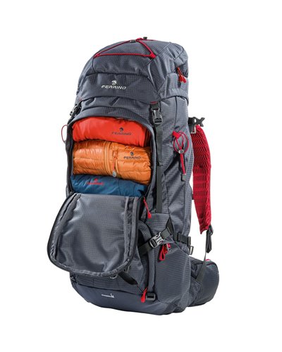 Ferrino Overland 65+10 Zaino Trekking Estendibile, Grigio Scuro