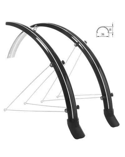 BTA Pair Of Fenders 28 36mm Width, Black