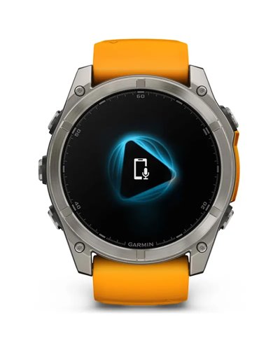 Garmin Fenix 8 Sapphire AMOLED Case 51mm GPS Watch Wrist-Based HR, Titanium/Spark Orange