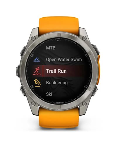 Garmin Fenix 8 Sapphire AMOLED Cassa 51mm Orologio GPS Cardio Integrato, Titanium/Spark Orange