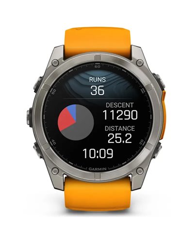 Garmin Fenix 8 Sapphire AMOLED Cassa 51mm Orologio GPS Cardio Integrato, Titanium/Spark Orange