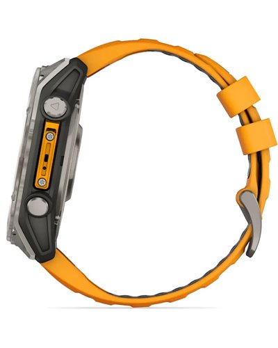 Garmin Fenix 8 Sapphire AMOLED Cassa 51mm Orologio GPS Cardio Integrato, Titanium/Spark Orange