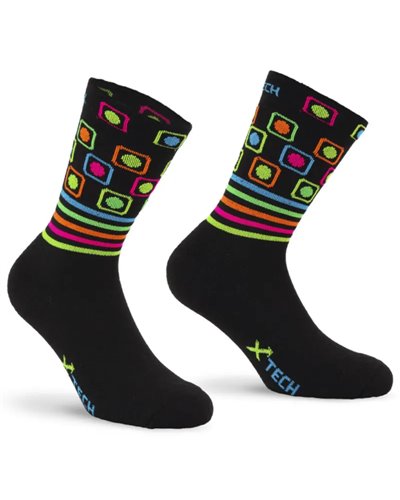 XTech XT175 Calze Multisport in Lana Merino, Nero/Multicolor