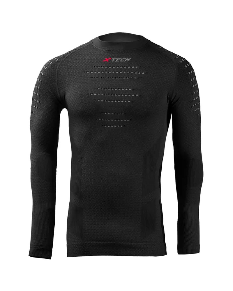 XTech Viper Maglia Intimo Girocollo Maniche Lunghe, Nero